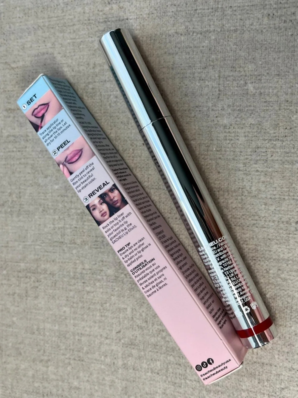 ❤️3 for $25❤️ SACHEU Peel Off Lip Liner STAY-N in 07 getREDy